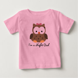 De Bebé Camiseta Cute Baby Girl Night Owl