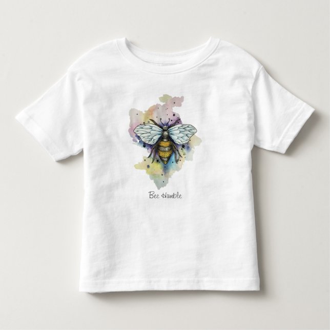De Bebé Camiseta Cute Bee Y Rainbow Wash (Anverso)
