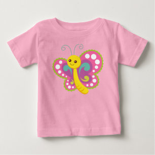 De Bebé Camiseta Cute Butterfly