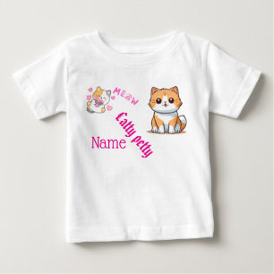 De Bebé Camiseta Cute Cat & Butterfly Toddler T-Shirt - Pe
