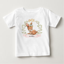 De Bebé Camiseta Cute Fawn 1er cumpleaños