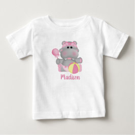 De Bebé Camiseta Cute Hippo Baby Rattle