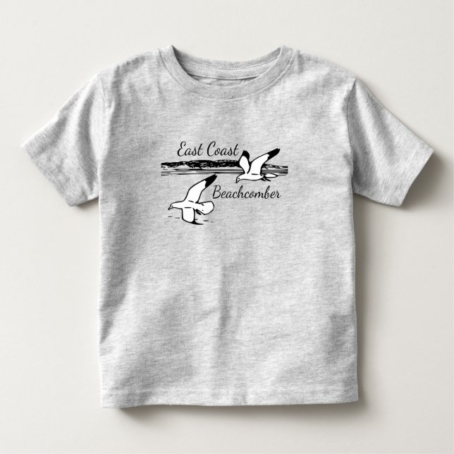 De Bebé Camiseta Cute Seagull Beach East Coast Beachcomber (Anverso)
