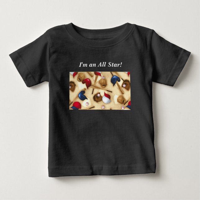 De Bebé Camiseta del beisbol pequeño (Anverso)