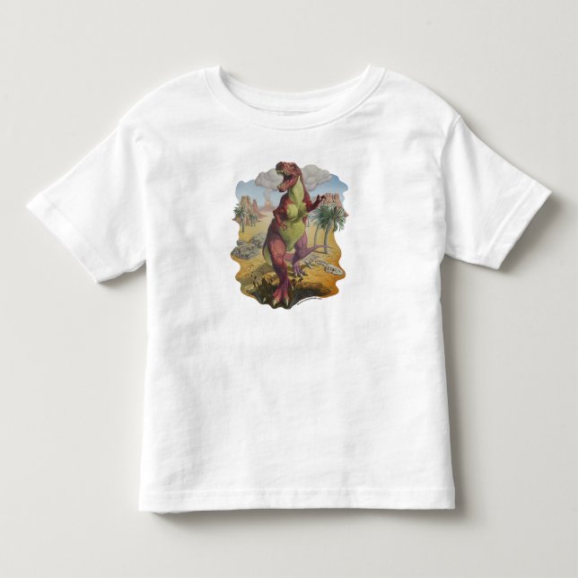 De Bebé Camiseta del blanco del dinosaurio del (Anverso)