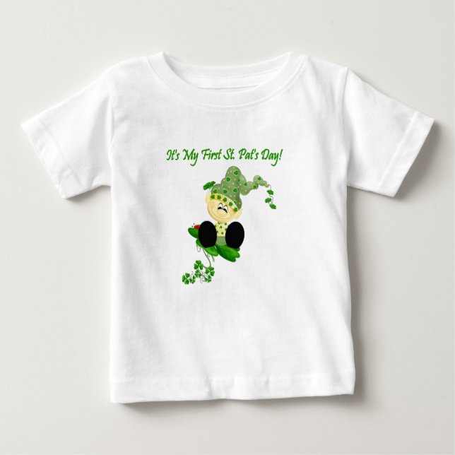 De Bebé Camiseta del día del St. Patricks del Leprechaun (Anverso)