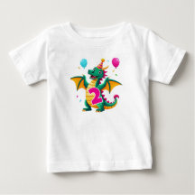 Camiseta del dragón del segundo cumpleaños