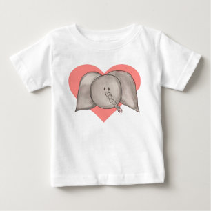 De Bebé Camiseta del niño del corazón del elefante