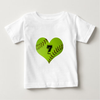 De Bebé camiseta del niño del corazón del softball
