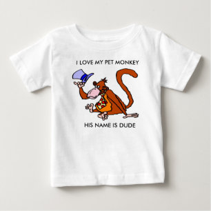 DE BEBÉ CAMISETA DEL NIÑO DEL MONO DEL MASCOTA
