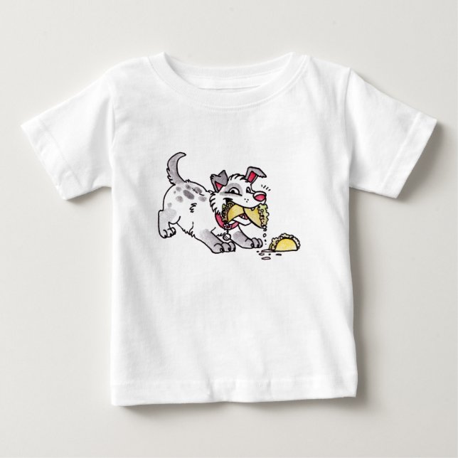 De Bebé Camiseta del niño del perro del Taco (Anverso)