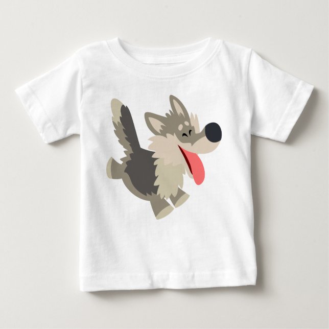 De Bebé Camiseta del Personalizado escarpado Wolf Baby T (Anverso)