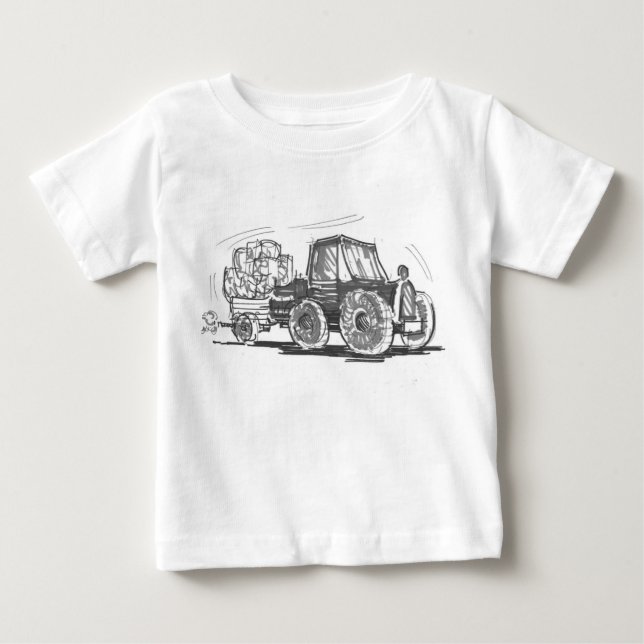 De Bebé Camiseta del tractor y del remolque (Anverso)