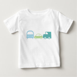 De Bebé Camiseta del tráfico en azules suaves y verdes