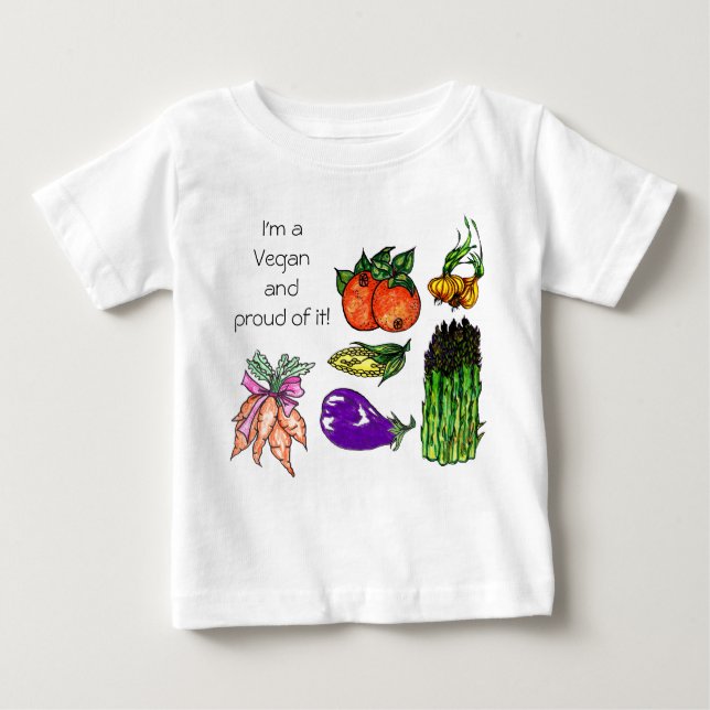 De Bebé Camiseta del vegano (Anverso)