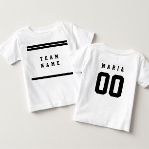 De Bebé Camiseta deportiva Black & White nombre del equipo