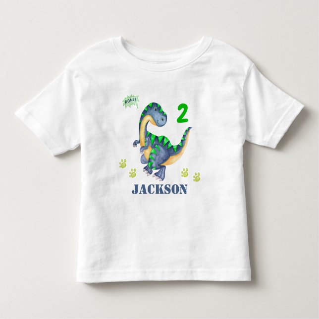 De Bebé Camiseta Dino Boy Dinosaur camiseta Dino (Anverso)