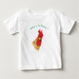 De Bebé Camiseta divertida con gallo sorprendido - texto P