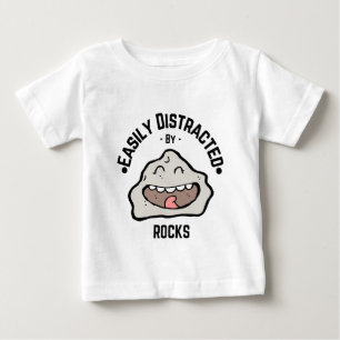 De Bebé Camiseta divertida - Fácilmente distrada por rocas
