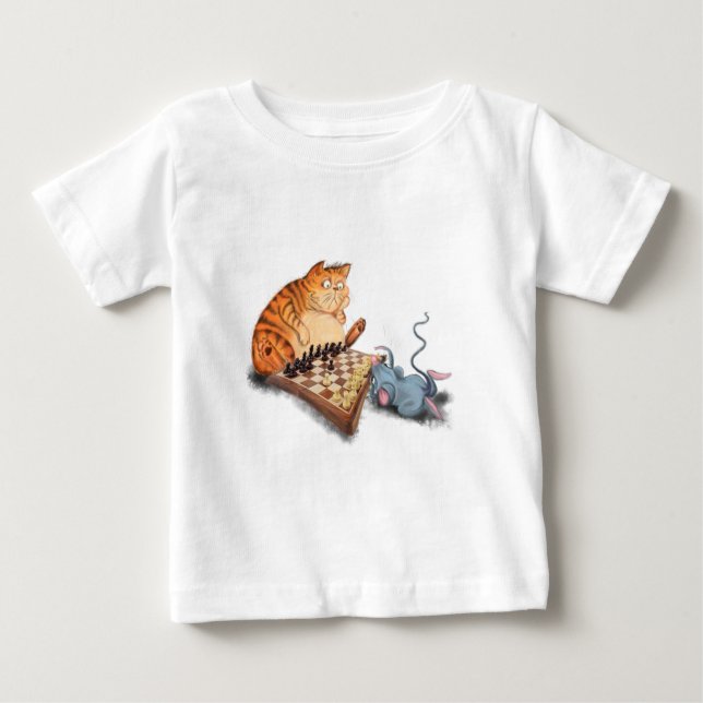 De Bebé Camiseta divertida para gato y ratón (Anverso)