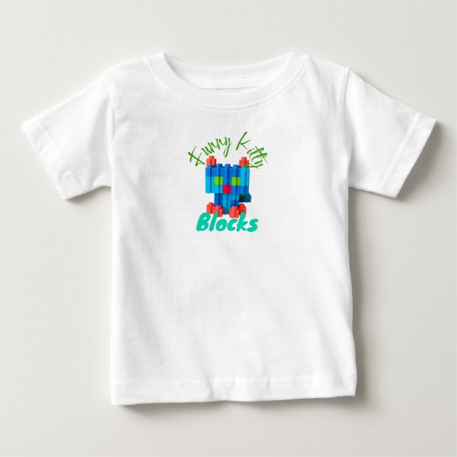 De Bebé Camiseta divertida y gatitos bloqueos (Anverso)