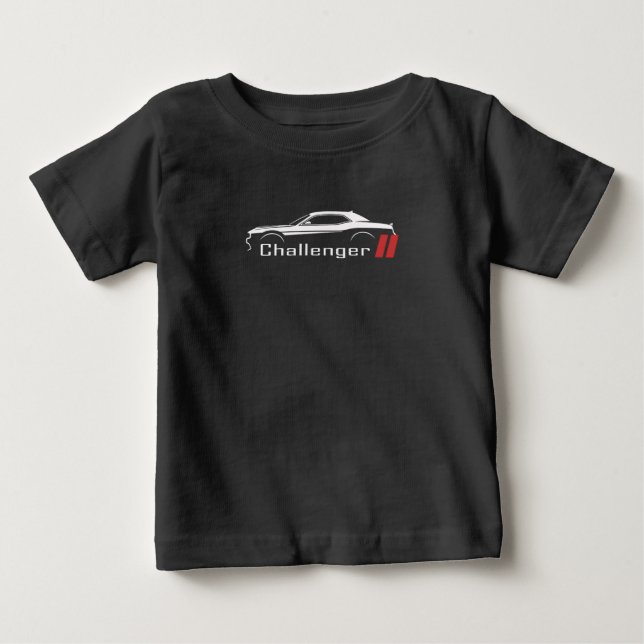 De Bebé Camiseta Dodge Challenger Muscle Car Bandera Ameri (Anverso)