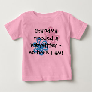 De Bebé Camiseta Dos Flores La abuela necesitaba una niñer