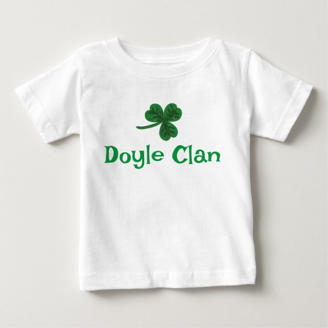 De Bebé Camiseta Doyle Clan Shamrock (Anverso)