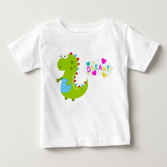 De Bebé Camiseta Dreamy Dinosaur Baby (Anverso)