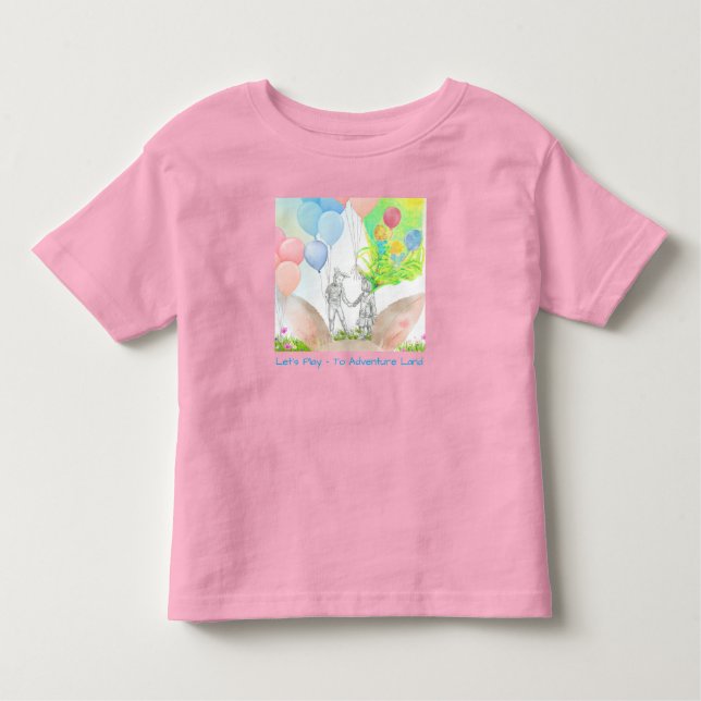 De Bebé Camiseta Edades 2-6 años Let's Play - To Adventure (Anverso)