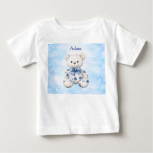 De Bebé Camiseta editable Azul Chinoserie Baby Shower