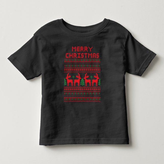 De Bebé Camiseta estilo arte pixel NAVIDAD FELIZ (Anverso)