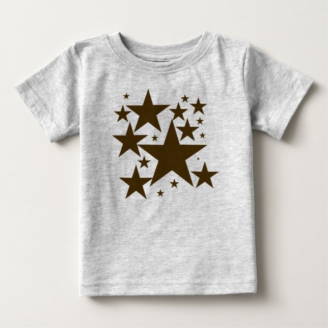 De Bebé Camiseta Estrella Marrón (Anverso)