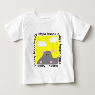 De Bebé Camiseta feliz del volante del niño del hipopótamo