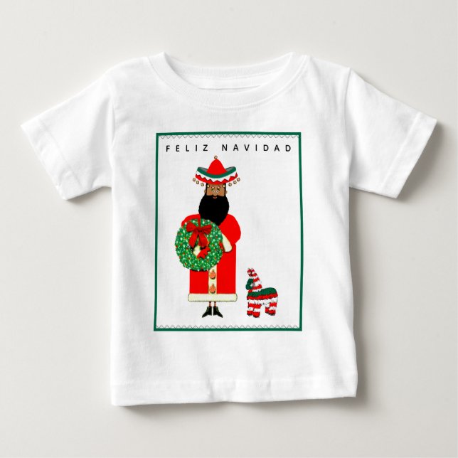 De Bebé Camiseta Feliz Navidad (Anverso)