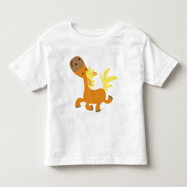 De Bebé Camiseta feliz Personalizado Pony para niños (Anverso)