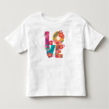 Camiseta floral LOVE para niños pequeños