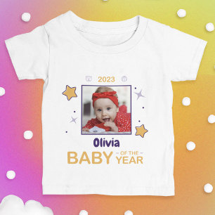 De Bebé Camiseta fotográfica del Personalizado Baby of the