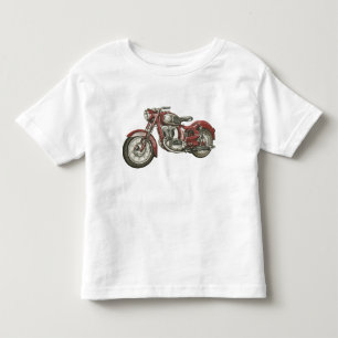 De Bebé Camiseta fresca del niño con la moto retra roja
