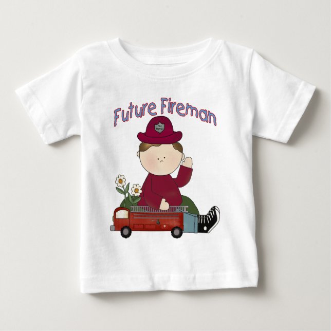 De Bebé Camiseta futura del bombero (Anverso)
