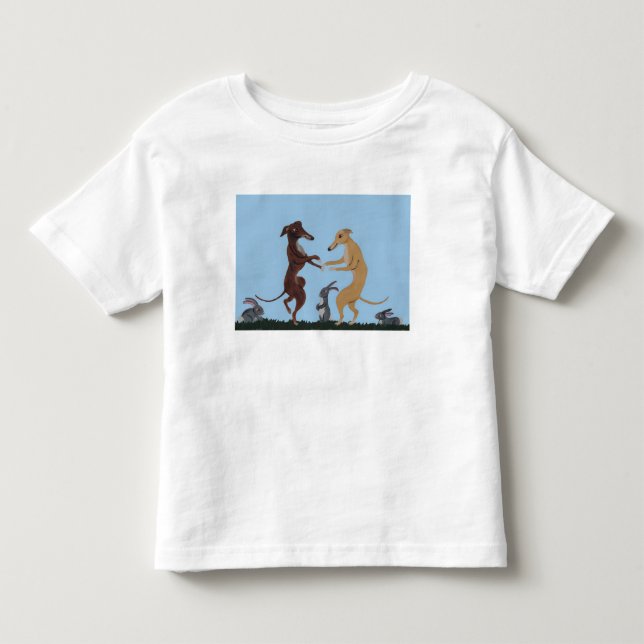 De Bebé Camiseta Galgos Bailarines y Amigos Conejos (Anverso)