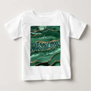 De Bebé Camiseta Glitter Green Gold Baby Personalizada con