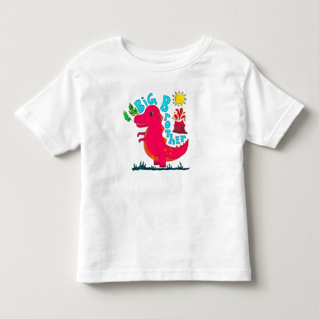 De Bebé Camiseta "Gran Hermano" Dinosaur Toddler (Anverso)