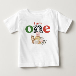 De Bebé Camiseta granja barnyard cumpleaños 1 Toddler Baby
