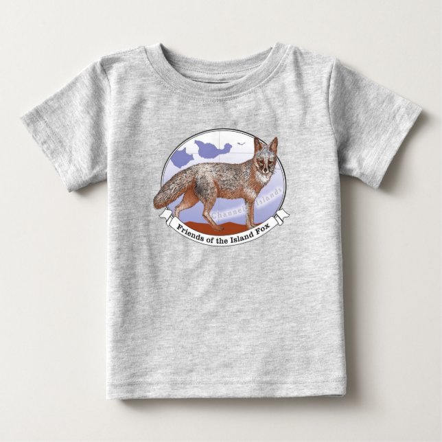 De Bebé Camiseta Gray Baby Logotipo Island Fox (Anverso)