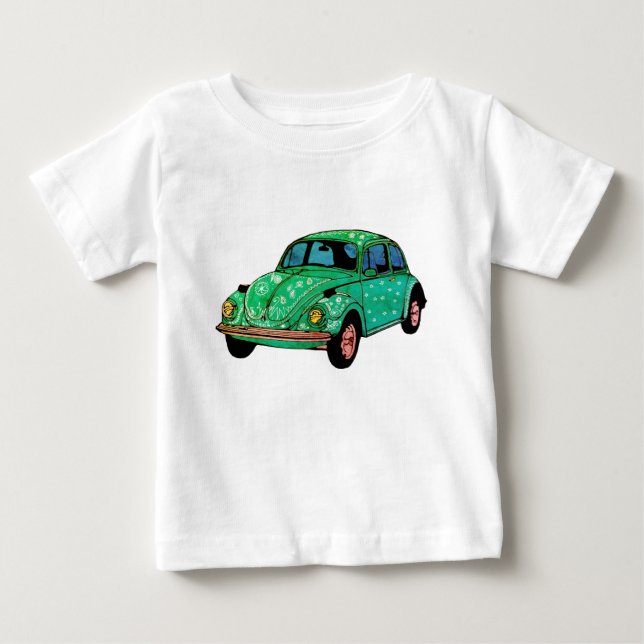 De Bebé Camiseta Green Car Fine Jersey, camiseta Cute (Anverso)