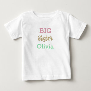 De Bebé Camiseta HERMANA GRANDE PERSONALIZADA