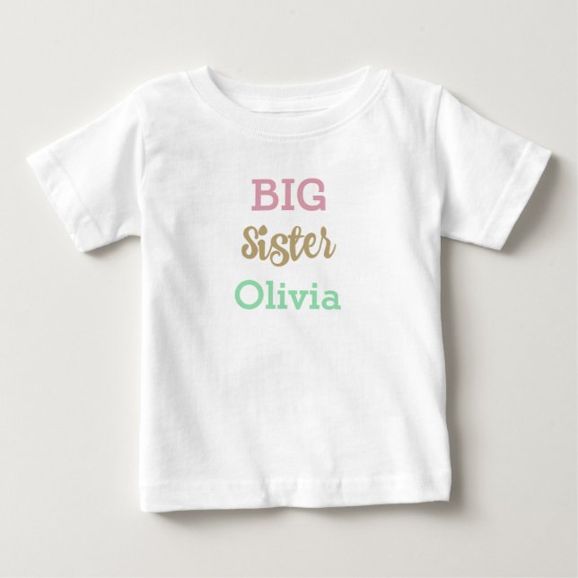 De Bebé Camiseta HERMANA GRANDE PERSONALIZADA (Anverso)