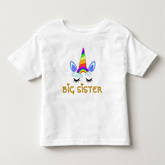 De Bebé Camiseta Hermana Mayor/Hermana Menor Unicornio (Anverso)