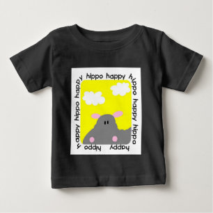 De Bebé Camiseta Hippo Happy Baby Raglan